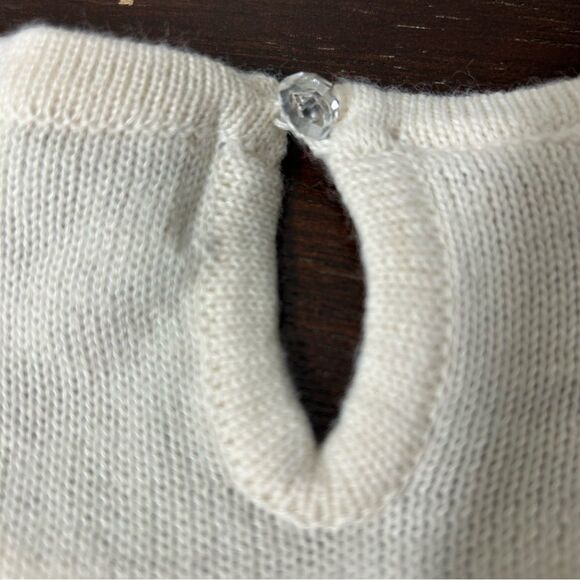 Karen Scott Evening Beaded Wool Blend Pullover Sweater Knit Cream Size L - Picture 4 of 11